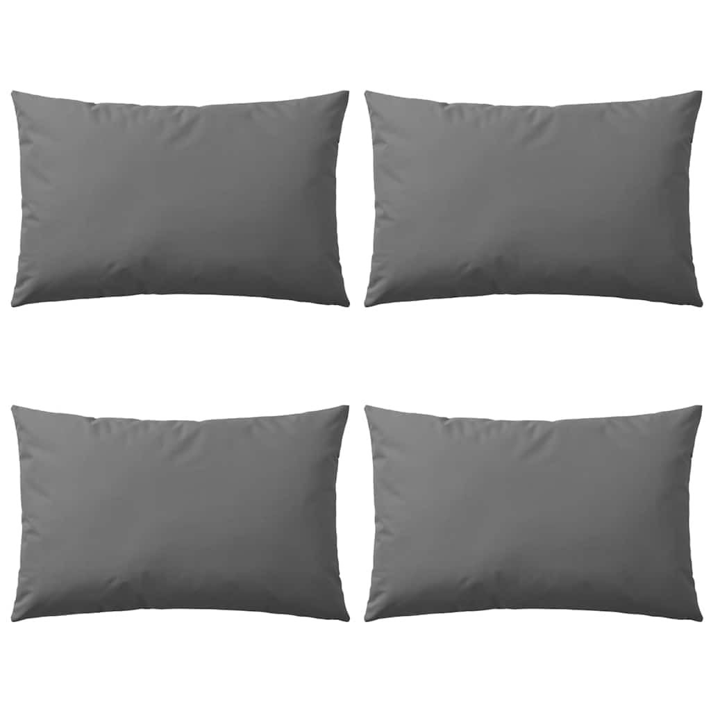 vidaXL Lot de 4 Oreillers d'Extérieur, Cousins de Balcon, Oreillers de Sièges, Décoration de Patio Jardinage Jardin Terrasse, Gris