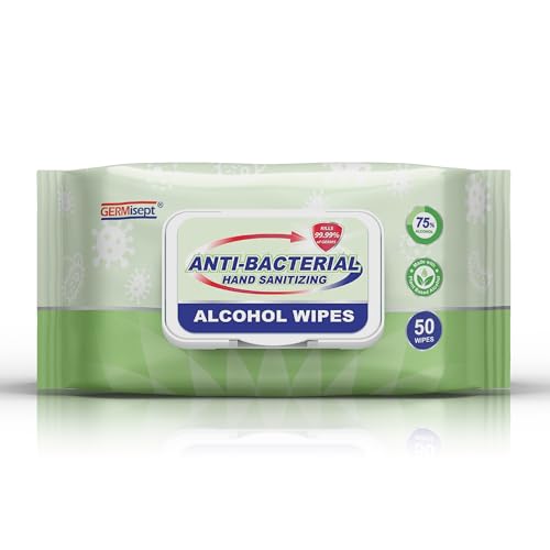 Advanced 75% Alcohol Antiseptic Hand Sanitizer Multipurpose Wipes (50 Count x 1 Pack = 50 Wipes)