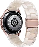 Omter Quick Release Watch Resin Band 22mm 20mm 18mm,Women Men Wacth Bands Compatible with Samsung Galaxy Watch/Huawei Watch/Amazfit Stratos/Garmin Watch/Asus Zenwatch 2 (Colorful ivory white, 18mm)