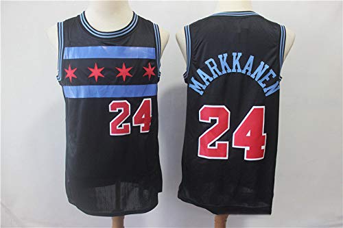 HS-ZHAOPANKid Boy Mens NBA Chicago Bulls #24 Lauri Markkanen Basketball Sleeveless Vest Jerseys Basketball Uniform Top(M ~2XL)