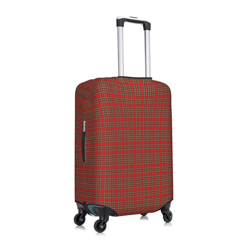 Plaid European Western Culture Inspired Abstract Irish Pattern Vintage Classical Design Luggage Cover, Protective Washable Suitcase Cover - Travel High Elastic Fibers Suitcase Protector Fits X-Large3