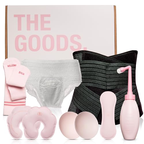 Image of The Goods Postpartum Recovery Kit for New Moms - Labor, Delivery & Perineal Essentials with Core Support Binder, Diapers, Peri Bottle, and Soothing Pads
