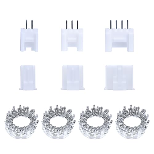 CQRobot JST HY 2.0 mm Pitch 2-Pin/3-Pin/4-Pin Electronic Connector IC Male Plugs, Female Sockets Housing and T-Shaped Crimp Terminal. 120 Sets/600 Pieces Wire-to-Board Adapter Cable Assembly.
