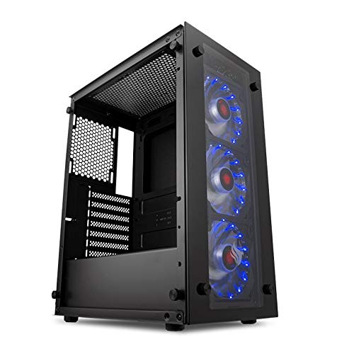 Gabinete Gamer Pichau Magpie Iii Lateral/frontal Vidro Led Azul, Pgma-03-blue