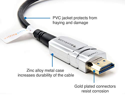 Image of BlueRigger Optical 4K HDMI Cable (4K@60HZ, 1080p FullHD, UHD, Ultra HD, 3D, High Speed with Ethernet, ARC, HDTV) (150 Feet / 45 Meters)