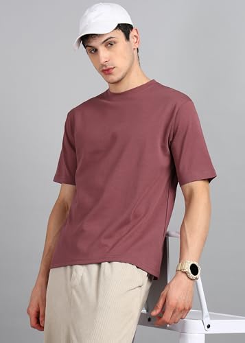 Image of Alan Jones Clothing Men's Oversized Solid T-Shirt | Premium Heavy Fabric | Crew Neck Casual Wear