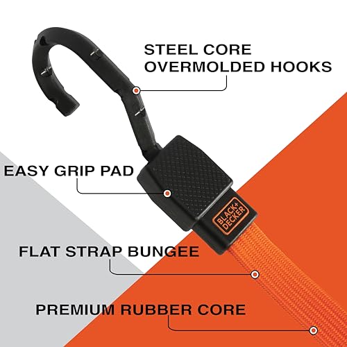 Image of BLACK+DECKER 48 inch Flat Bungee Straps, 2-Pack