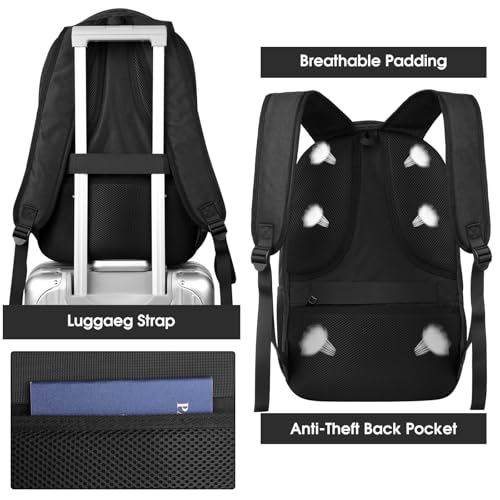 Image of BIKROD Backpack for Men and Women, School Backpack for Teens | Black Backpack for Boys Fits 15.6 Inch Laptop, Water Resistant Travel College Bookbag