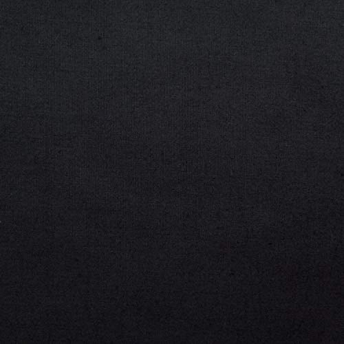Black Solid Poly Cotton Fabric 58