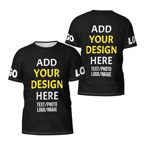 KYZMZ T-Shirts Personnalisés avec Votre Image, Texte, Logo ou Photo - Unisexes pour Hommes et Femmes - Sur Mesure