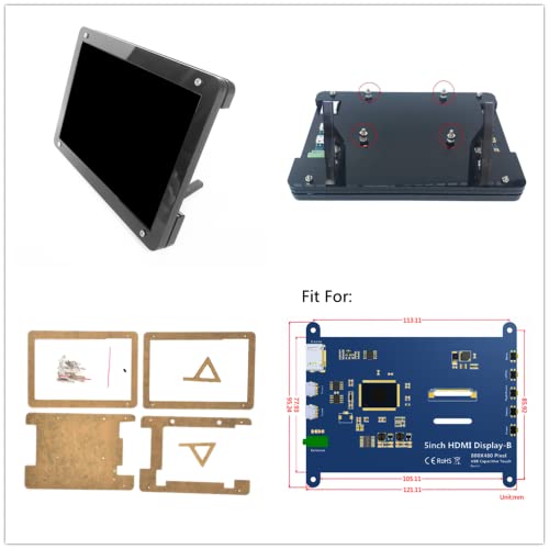 5 inch LCD Monitor Portable Display Stand Case Stand Display Screen Case 5" for Raspberry Pi - Image 6