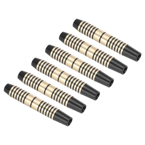 PATIKIL 16 Gramos Reemplazo de Barril de Dardos, 6 Piezas Accesorios de Reemplazo de Barril de Dardos de Cobre para Puntas de Dardos Suaves Y de Acero, Negro Oro