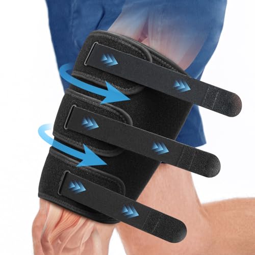 hamstring compression sleeve with 3 adjustable straps  thigh compression sleeve for men amp women pulled groin amp quad compression wrap tendinitis relief sports recovery l size leftright leg