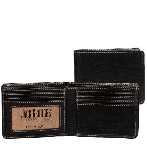 Jack Georges Voyager Bifold Wallet with Gusseted Currency Pocket #7731 (Black)