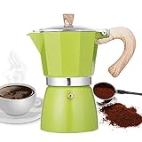 NARCE Stovetop Espresso Maker Moka Pot 6 Cup – 9.3oz| Green - Cuban Coffee Maker| Stove top coffee m