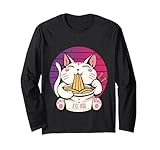 Felice gatto amante del ramen noodle slurp fortuna