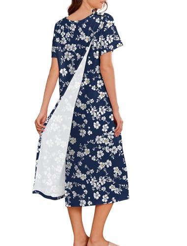 Image of Deyeek Hospital Gowns for Women Labor Delivery Shoulder Surgery Dress Adaptive Clothing Night Robes for Elderly Plus Size