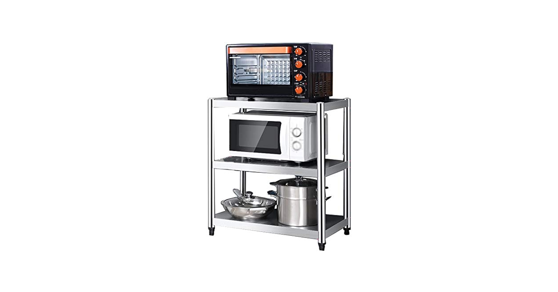 キッチンラック多層可動プーリ床式リビング小型きょう雑物電子レンジ