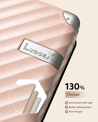 Luggex Pink Carry On Luggage 22X14X9 - Polycarbonate Expandable Hard Shell Suitcase With Spinner Wheels #TOP7