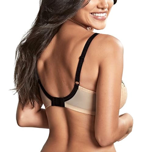 Image of Panache Women's Envy Stretch Lace Balconette Bra, Sand /Black, 32 DD