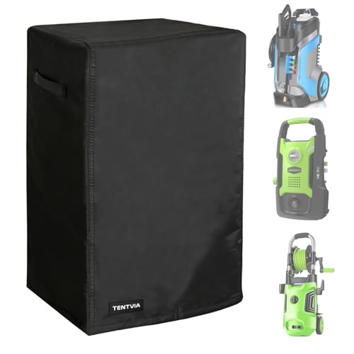 TENTVIA Pressure Washer Cover Black 600D Oxford Cloth Waterproof Seam Taped Design with Side Handles All-Season Protection for Most Standard Pressure Washers (Black 13L x 13W x 29H)