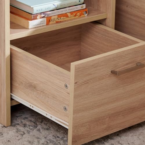Image of Home Centre | Helios - Alton | Engineered Wood | Queen Beds | Oak | 1 Year Warranty