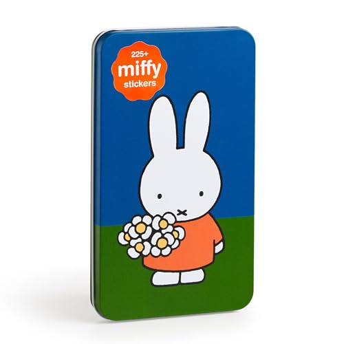 Galison Miffy Sticker Tin 22 Pages of Miffy Stickers and 2 Pages of Puffy Miffy Stickers