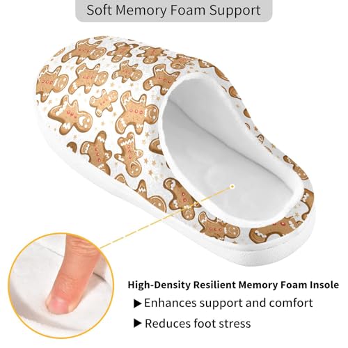 Fuzzy Memory Foam Slippers for Women/Men Cookie Man Star Pattern Fluffy Winter House Shoes Indoor and Outdoor3