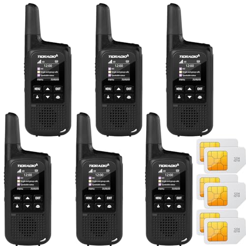 Image of TIDRADIO TD-M2 Rapid Global 4G LTE Walkie Talkies Unlimited Range with SIM Cards, Manage via APP, Long Distance Nationwide PoC Two Way Radios for Family, Logistics, Truck Fleet, Mall, 6 Pack