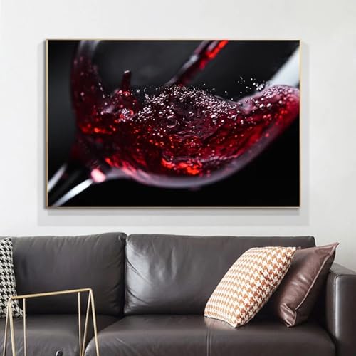 Décoration de la maison avec tableaux modernes de vin rouge et cadre en bois