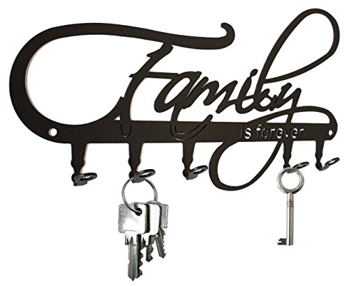 Ganchos para llaves - con mensaje "FAMILY is forever", color negro - 5