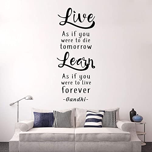 Amazon Com Live As If You Were To Die Tomorrow Gandhi Quote Wall Art Stickers Wall Art Quotes Inspirational Stickers Motivational Wall Decals For Classroom Handmade Products