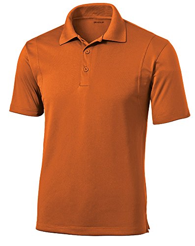 Joe's USA Dri-Equip Mens Moisture Wicking Micropique Golf Polo (Texas Orange - 6X-Large)