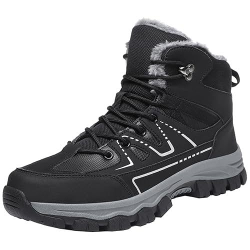 Onewus Botas de nieve cálidas y cómodas para hombre para senderismo y trekking, Negro , 41 EU