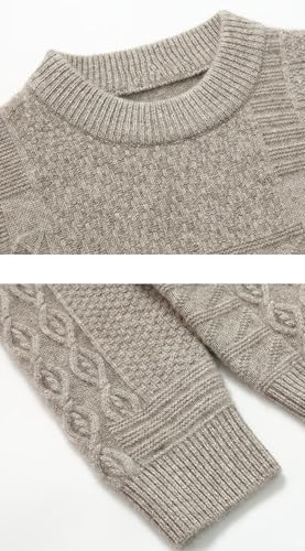 Rivccku Men's Jumpers Crew Neck 100% Pure Cashmere Knitted Jumper Causal Sweater Pullover Long Sleeves Warm Knitwear3