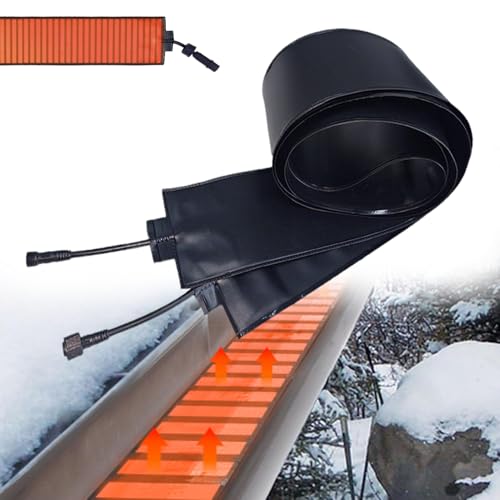 Calentador para Derretir Nieve y Hielo,Alfombrilla Antideslizante de PVC,Alfombrillas Exteriores Calefactables Impermeables,Cinta Calefactora para Techos,0.4×20ft/12×610cm