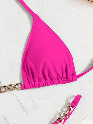 SHENHE Women's Sexy Bikini Sets Ring Triangle Tie Bathing Suits 2 Piece Swimsuits4