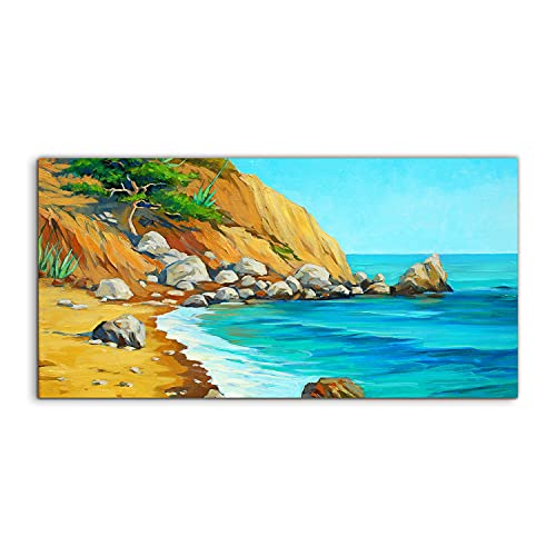 Image sur verre 140x70cm paysage de côte decoration murale salon