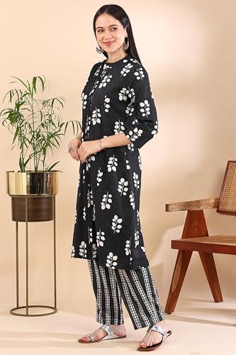 Image of MIRCHI FASHION Pure Cotton Plus Size Lucknowi Chikankari Kurta Set with Pant | 3XL 4XL 5XL Straight Kurta Pant Set | Ethnic Office Wear
