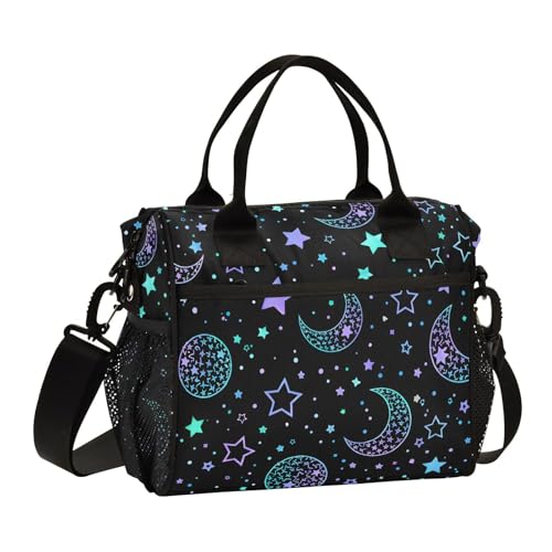 Lunch Bag Insulated Lunch Box Large Lunch Tote Bag Leakproof Lunch Cooler Bag Star Moon Sun for Men Women