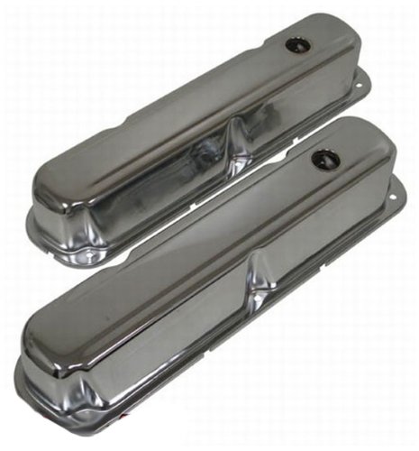 1967-89 Compatible/Replacement for Mopar Small Block 318-340-360 Short Steel Valve Covers - Chrome