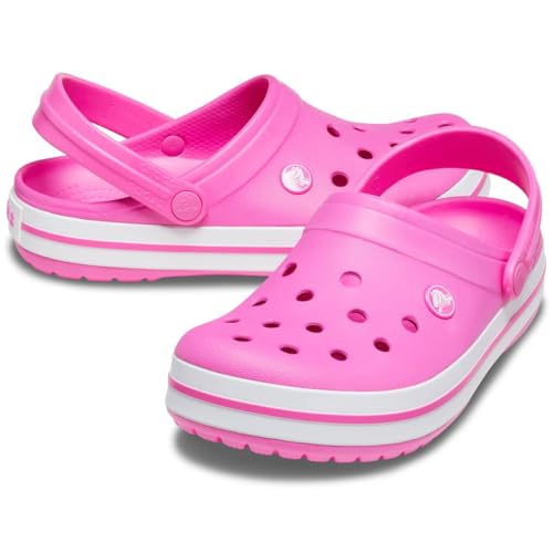 Image of Crocs Unisex Adult Crocband EPk /WHI Electric Pink /White Clog 4 Men / 5 UK Women (M5W7)