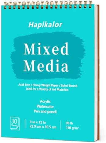 Sketch Book 9"x12" Mixed Media Spiral – 30 Sheets 160gsm view 8