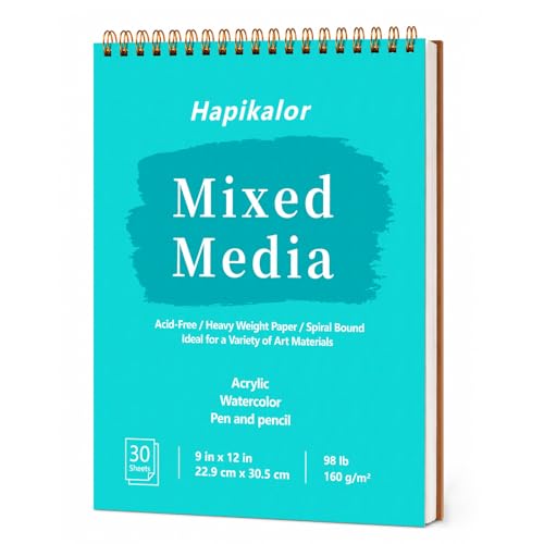 Mixed Media Sketchbook 9"x12" Multimedia Sketchbook, 30 Sheets Sketch Book