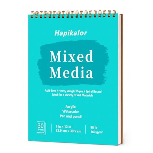 Sketch Book Mixed Media Pad - 9" x 12" Top Spiral Bound Sketch Pad, 30 Sheets 98lb/160gsm Acid-Free Drawing Paper, Light Watercolor Sketchbook for Drawing, Sketching, Painting, Art Supplies