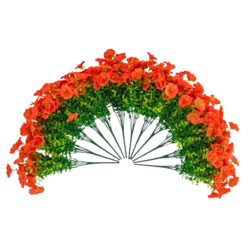 Nearly Natural 14in. UV Resistant Artificial Morning Glory Bush (Indoor/Outdoor) - Set of 12
