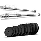 ⭐⭐⭐⭐⭐ CRÉEZ VOTRE PROPRE SET: Vous pouvez choisir l'une des deux barres disponibles (120 / 165 cm) pour la combiner avec deux plaques de poids de 2 / 2,5 / 5 / 7,5 / 10 kg chacune