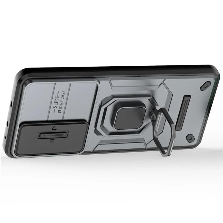 Image of Glaxx Heavy Duty Armor Back Case Cover for Oneplus Nord CE 4 5G - Magnetic Kickstand Ring with Camera Shutter Protection, Rugged Bumper Hard Back Cover for Oneplus Nord CE 4 5G (PC & TPU|Silver)