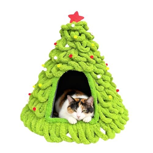 Maison pour chat de Noël à offrir en cadeau pour abri chaud de chaton - 8