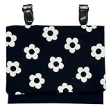 [ジュエリーショップエム] 移動ポケット クリップ ポケット ポーチ 小学生 女子 子ども シンプル ポケットポーチ 日本製 モチーフ ブラック お花 デイジー BK pok